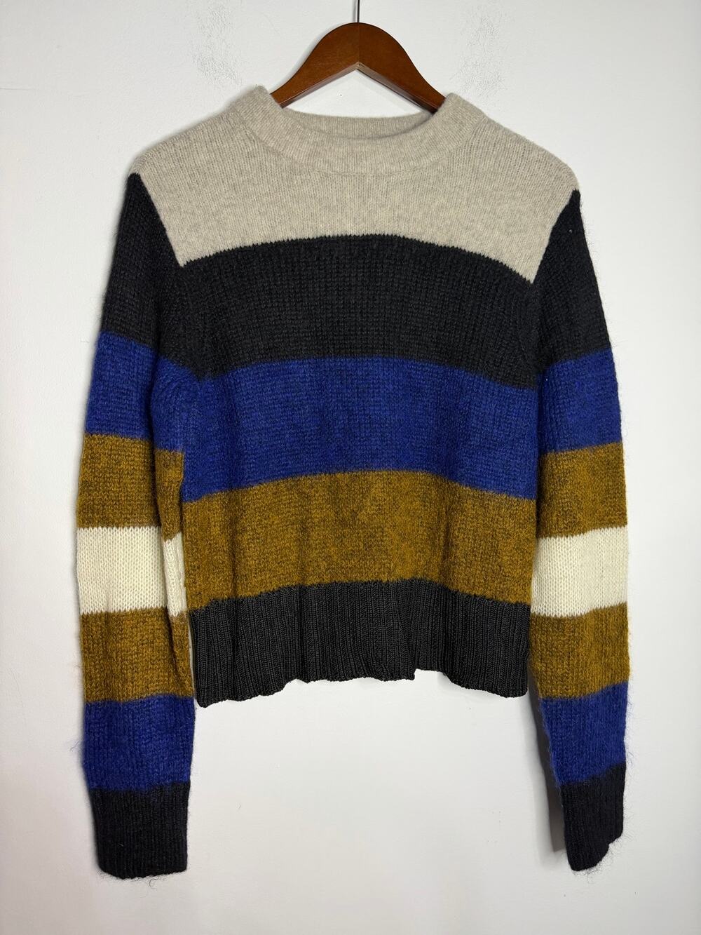 Rag & Bone Britton Knit Stripe Sweater chunky texture Size Large - Picture 1 of 7